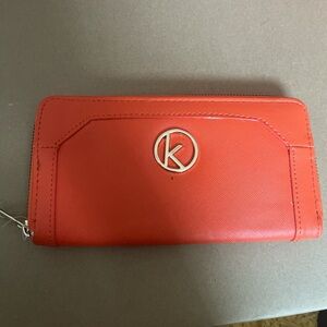 Orange Wallet with Logo Accent